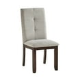 thumbnail image 2 of Dining Chairs Set of 2, Side Dining Room Chairs, Kitchen Chairs with Chenille Cushion Seat, High Back & Solid Wood Legs, Chairs for Dining Room, Kitchen, Living Room, Grey Seat+Dark Cherry Legs, 2 of 7