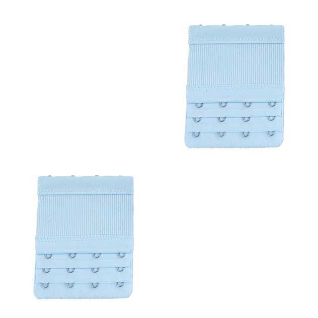 QualitChoice Extension Strap Bra Extender 3 Rows 4 Hooks Stretch Lingerie Intimates light blue 2Set