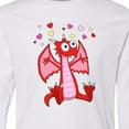 thumbnail image 4 of Inktastic Happy Valentine Cute Red Cartoon Dragon with Hearts Long Sleeve Youth T-Shirt, 4 of 5