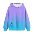 thumbnail image 3 of YLSDY Savings Cute Hoodies for Teen Girls Trendy Preppy Hooded Sweatshirts Oversized Long Sleeve Shirts Gradient Clothes for Girls Hot Pink 11 Years, 3 of 6