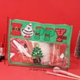 thumbnail image 3 of Juego de neceseres navideños transparentes - Organizador de artículos de tocador de viaje con bordado festivo de Papá Noel y árbol Un neceser de maquillaje, 3 of 5