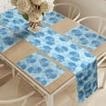 thumbnail image 2 of Ambesonne Flower Table Runner & Placemats, Soft Blue Orchid Blossoms, Placemat 4 pcs + Runner 16"x72", Pale Blue Blue and White, 2 of 2