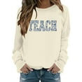 thumbnail image 2 of Beige Womens Tops Teacher Sweatshirt for Women School Outfits Teach Graphic Sweatshirts Oversized Crewneck Pullover Long Sleeve Tops Fall Outfits for Women 2025, 2 of 6