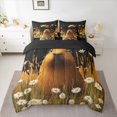 thumbnail image 2 of jejeloiu Cute Daisy Floral 7-Piece Bedding Comforter Set,Brown Capybara Kapibra King Bedding Sets,Rustic Plant Bed Sheets For Boys Girls,Microfiber Bedroom Decor Reversible, 2 of 8