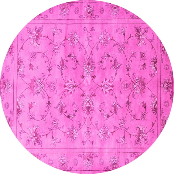 Ahgly Company Indoor Round Persian Pink Traditional Area Rugs, 4' Round