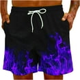 thumbnail image 5 of cllios Beach Shorts for Men Big and Tall,Men's Swim Trunks Lightweight Quick Dry 3D Flame Printed Beach Board Shorts with Pockets Cool Mesh Lining Bathing Suits, 5 of 9