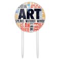 thumbnail image 1 of Acrylic Art Speaks Without Words Adventure Inspires Expresses Cake Topper Party Decoration for Wedding Anniversary Birthday Graduation, 1 of 7