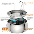 thumbnail image 3 of FWMB 4L/135 oz Stainless Steel Cat Water Fountain with 3 Filters, Pet Water Dispenser for Cats Dogs Multiple Pets Drinking, Silver, 3 of 10
