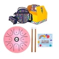 thumbnail image 1 of Drum, Instrumento de percusión Drum con mazos y bolsa para tambor Rosado Yuyangstore tambor de lengua de acero de aleación, 1 of 8