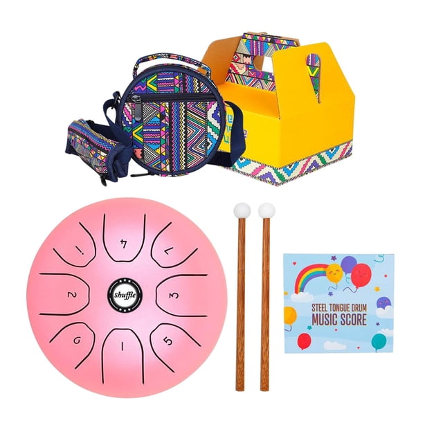Drum, Instrumento de percusión Drum con mazos y bolsa para tambor Rosado Yuyangstore tambor de lengua de acero de aleación