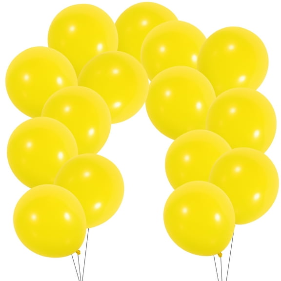 Luxshiny 100Pcs Yellow Latex Balloons Birthday Balloon Decoration Set for House Embellishments 4.1X1.0X0.04In