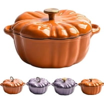 Pumpkin Dutch Oven Pot with Lid, 4-Qt Enameled Cast Iron Pot - Non-Stick & Oven Safe, The Ultimate Pumpkin Shaped Dutch Oven for Cooking, Halloween & Thanksgiving Gift(Orange #1 6.3in)