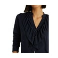 thumbnail image 4 of Lauren Ralph Lauren Ruffle-trim Stretch Jersey Shi French Navy Medium, 4 of 4