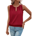 thumbnail image 3 of Chaleco de Moda con Cuello Redondo y Botones, Color Liso, Rojo, Talla XL, 3 of 6