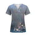thumbnail image 4 of Patlollav Womens Short Sleeve Tops Fashion Print V-neck Spring Summer Shirts, 4 of 6