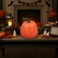 thumbnail image 5 of Stackable Plastic Halloween Pumpkins Bulk, Set of 4 Decorative Pumpkins for Fall Table Centerpiece, Indoor Outdoor Thanksgiving & Autumn Decor, 5 of 6
