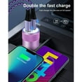 thumbnail image 4 of Usb C Car Charger Fast Charging,AILKIN PD 60W Dual Usb Car Charger Adapter for Android Type C Car Charger Cigarette Lighter Adapter Socket with 2PACK Type C Charging Cable 6ft,Purple, 4 of 6