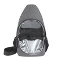thumbnail image 3 of Baby Essentials Multi-Pocket Dual Zipper Crossbody Sling Diaper Bag Backpack with Matching 6-Ply Changing Pad and Mini Insulated Bottle Pockets in Grey and Black, 3 of 5