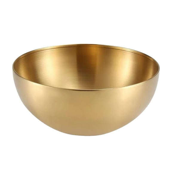 Gold Salad Bowl - Stainless Steel Mixing Bowls, 5.91 inch Kitchen Serving Bowl, Nesting Large Soup Bowl, Metal Cereal Bowl, for Cooking, Baking, Salad Prep,Gold