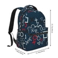 thumbnail image 2 of Disketp Navy Blue Geometric Backpack for Men and Women - Lightweight Backpack Classical with Multi-pockets Casual Daypack for College Workplace Travel, 2 of 5