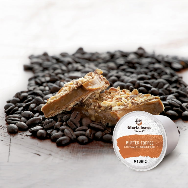 Free Shipping! Gloria Jean's Coffees Butter Toffee Flavored K-Cup
