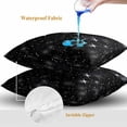 thumbnail image 4 of Throw Pillow Covers 24x24 Inch Set of 2, Starry Sky Waterproof Outdoor Pillow Covers, Modern Black Abstract Dots Stars Aesthetic Decorative Cushion Pillowcases for Couch, Sofa, Bed, Garden, Patio, 4 of 9