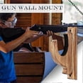 thumbnail image 4 of Gun Rack Wood Shotgun Rifle Wall Mount Holder Display Rack, 4 of 5