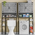 thumbnail image 5 of Over The Toilet Storage Cabinet, Farmhouse Storage Cabinet Over Toilet with Barn Doors & Toilet Paper Holder Stand，Home Space-Saving Toilet Rack, for Restroom/Laundry and Bathroom, 5 of 6