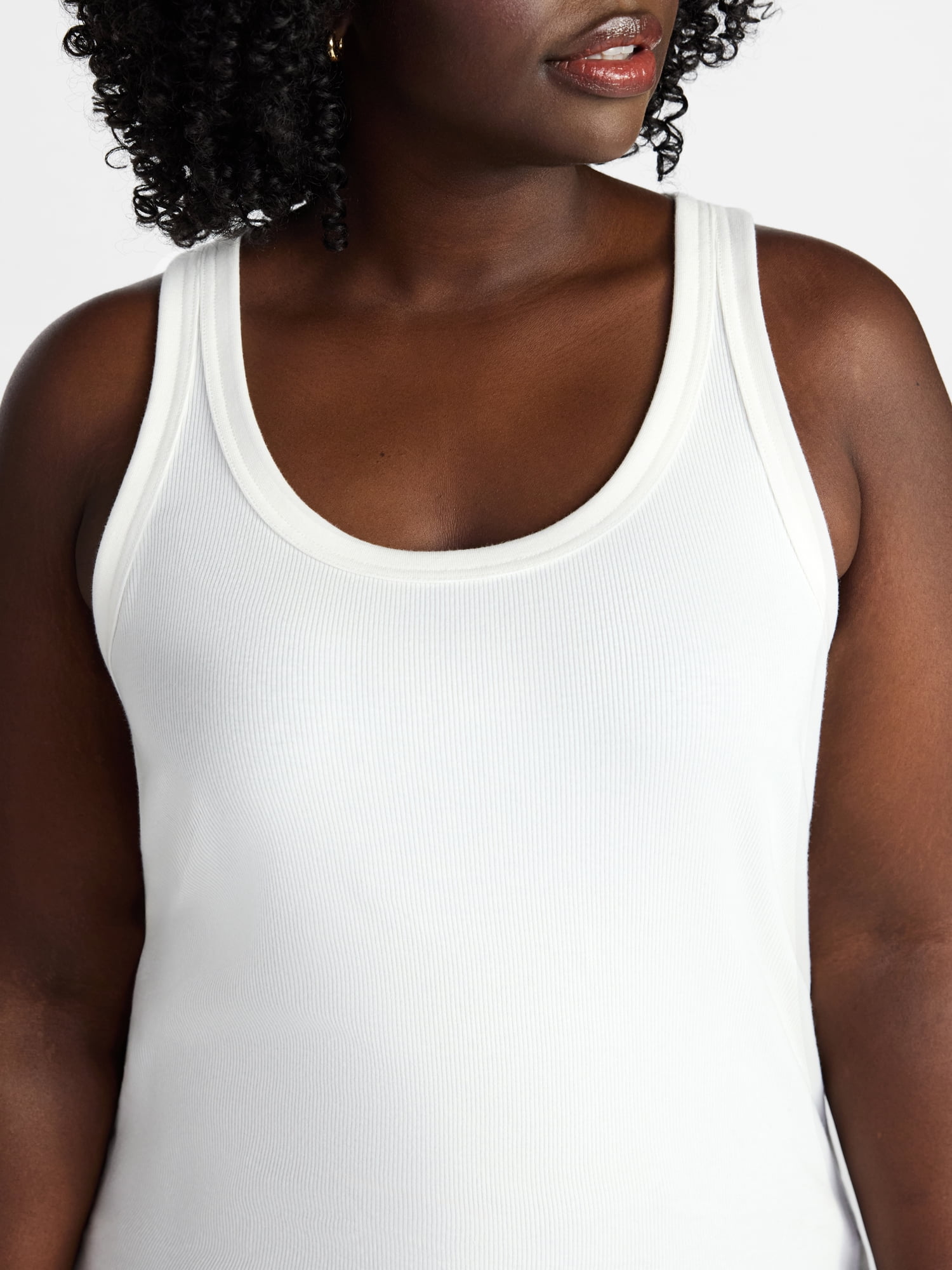 Terra & Sky Women's Plus Sleeveless Ribbed Scoop Neck Tank Top, Sizes 0X-5X