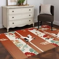 thumbnail image 4 of Red Crane 3'x5' Washable Rug, Vintage Elegant Spring Floral Botanical Non-Slip Area Rugs for Entryway Kitchen Classroom, StainResistant Dorm Throw Carpet, Low Pile Soft Indoor Floor Mat, 4 of 9