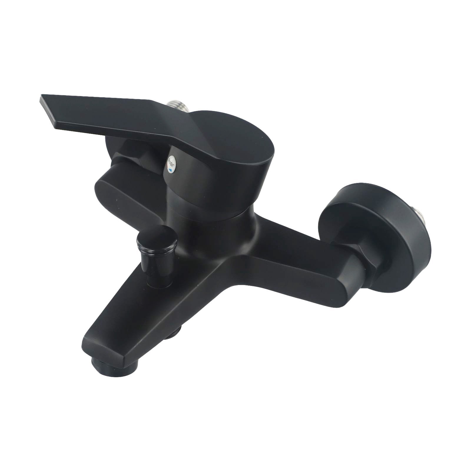 LITTLE HOME Black Zinc Alloy Wall Mounted Bathroom Faucet with Dual Control for Bathtub and Shower, Adjustable Hole Spacing 13-17cm, Easy Installation, Modern Design (Shower Faucet)