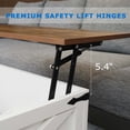 thumbnail image 6 of Farmhouse Lift-Top Coffee Table with Hidden Storage, Square Wooden Living Room Table, White, 6 of 6