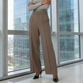 thumbnail image 5 of njoytime Work Pants Women Dress High Waisted Stretchy Straight Leg Wide Leg Trousers Business Casual Plus Size Pants, 5 of 8
