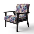 thumbnail image 3 of Designart "Purple Blue Gatsby Paisley Deco" Blue Floral Upholstered Accent Chair - Cottage Arm Chair For Bedroom, 3 of 5