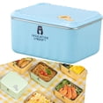 thumbnail image 2 of 1Pcs Blue Stainless Steel Stackable Lunch Box Leakproof Thermal Food Container for Student School Office Commute, 2 of 9