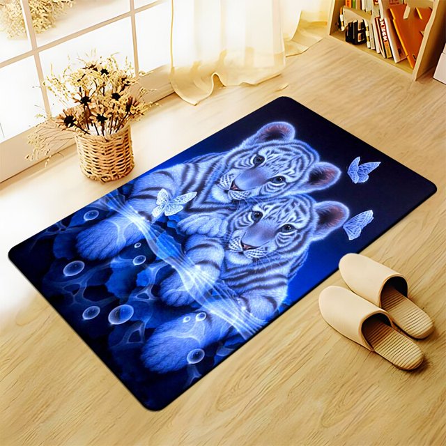 Alfombra con estampado de tigre en 3D, impresión artística, gran área, decoración suave para el hogar, alfombra de estilo bohemio, triangulación de envíos70 cm por 100 cm70 cm por 100 cm zhangmengya unisex