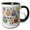 Black/White, variant on 3drose, Cute Funny Cool Owls with Balloons Happy Birthday Abstract, 11oz Mug