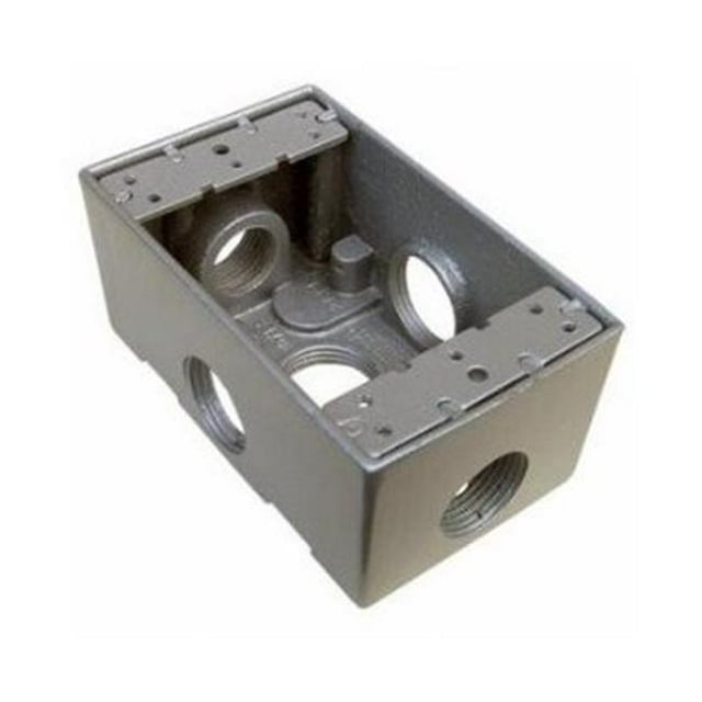 Morris Products 36070 Weatherproof Boxes - One Gang 18 Cubic Inch Capacity - 5 Outlet Holes 0.5 In. Gray