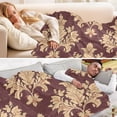 thumbnail image 5 of YAZAOO Travel Blanket Camping Blankets Fashion Regal Crimson Damask Patten, 5 of 8