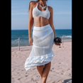 thumbnail image 4 of Traje de Baño de Dos Piezas de Crochet para Mujer, Top de Bikini de Cintura Alta, Falda de de , para Playa. S, 4 of 9