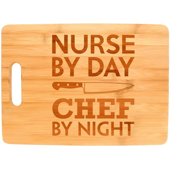 ThisWear Nurse Appreciation Gift Nurse By Day Chef By Night Nursing Big Rectangle Bamboo Cutting Board
