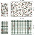 thumbnail image 2 of Hello Winter Green Kitchen Dish Towels Set of 2, Let It Snow Pine Cone Pine Needle Red Berry Drying Towels Baking Cooking Cloth, Christmas Farmhouse Plaid Check Home Kitchen Decoration 18 x 26, 2 of 6