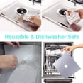 thumbnail image 5 of MSDADA Gas Stove Burner Covers,8 Pcs 0.2mm 10.6" x 10.6" Gas Range Protectors with 2 Pcs Kitchen Silicone Gap Cover, Double Thickness, Non-Stick, Reusable And Dishwasher Safe（Silver）, 5 of 7