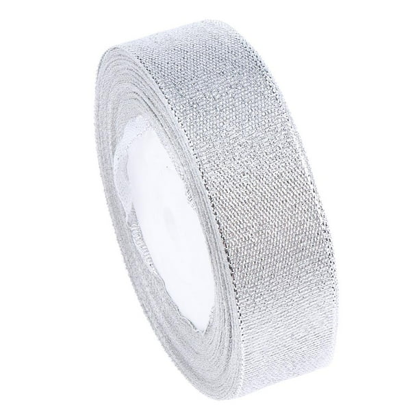- Cinta de Tela Satinada de 25 Yardas Y 1 "para Regalos, Lazo, Decoración - Plata