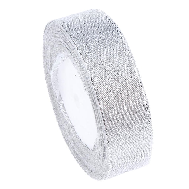 - Cinta de Tela Satinada de 25 Yardas Y 1 "para Regalos, Lazo, Decoración - Plata