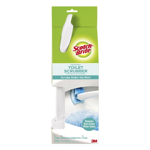 Scotch-Brite Disposable Toilet Scrubber Cleaning System, 1 Wand/ 5 Refill Sponges