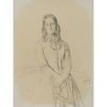 thumbnail image 3 of Théodore Chassériau 19x24 Black Modern Framed Museum Art Print Titled - Portrait of Madame Ravaisson (1846), 3 of 5