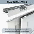 thumbnail image 5 of JUBEST Bypass Sliding Door Hardware 96", Aluminum Bypass Wardrobe Closet Door Hardware Set with Finger Pull Included, Smoothly and Quietly, for 2 Door System, Easy to Install, 5 of 7