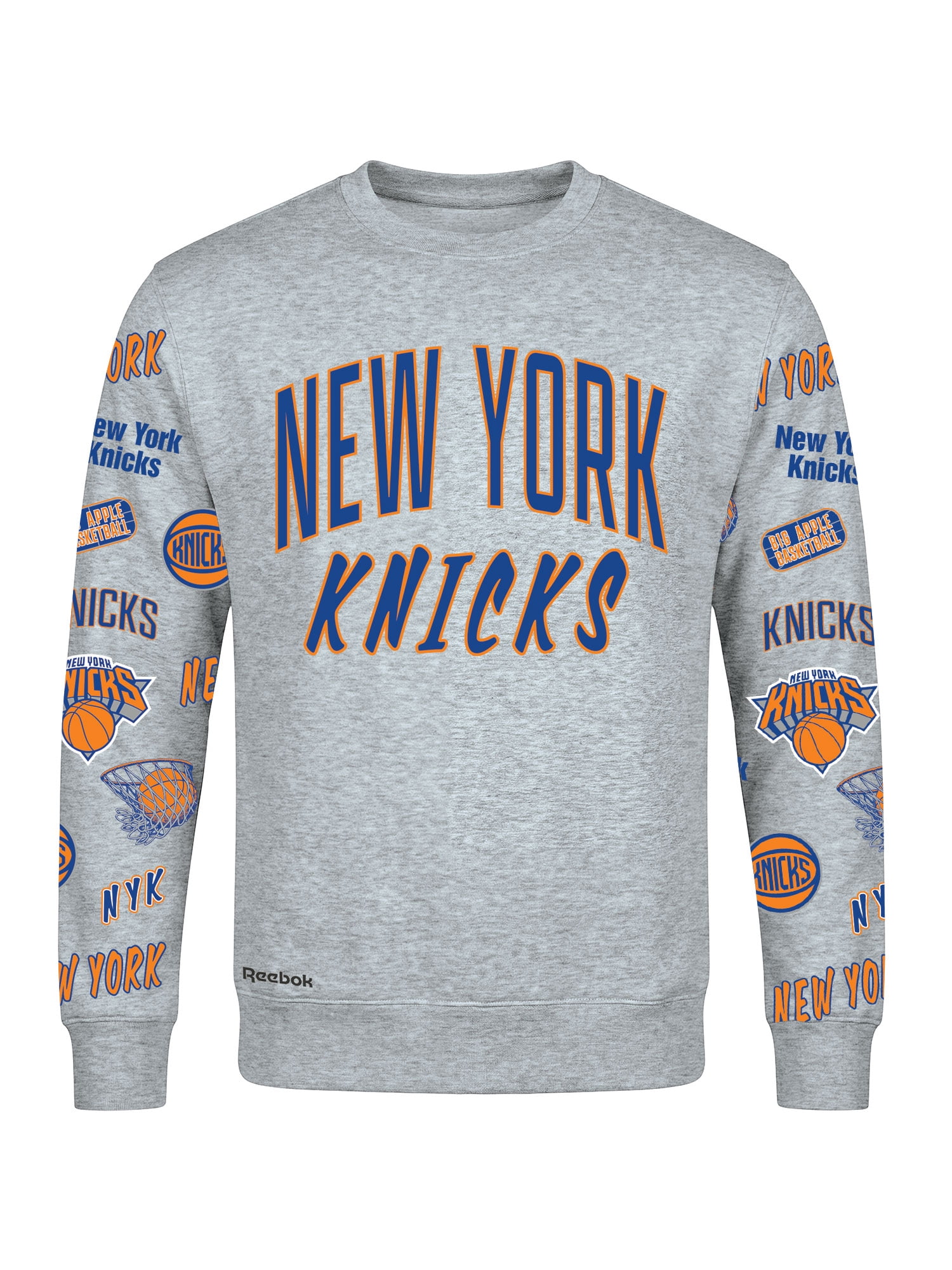New York Knicks Reebok Adult Gray Crew Neck Sweatshirt