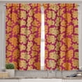 thumbnail image 2 of Ambesonne Ombre Valance & Curtain, Hibiscus Flower Silhouette, 55"x45", Raspberry Sand Brown, 2 of 7